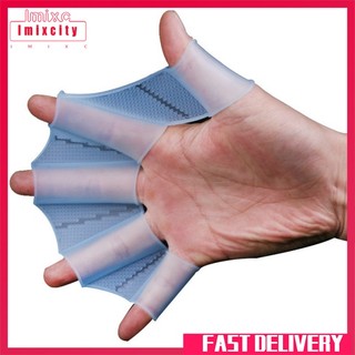 Imixcity 1 cặp silicone bơi lội vây tay có màng chân chèo huấn luyện vây găng tay