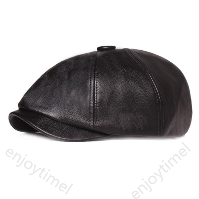 Mũ Beret Vải Da Phong Cách Retro Thanh Lịch Cho Nam Nữ
