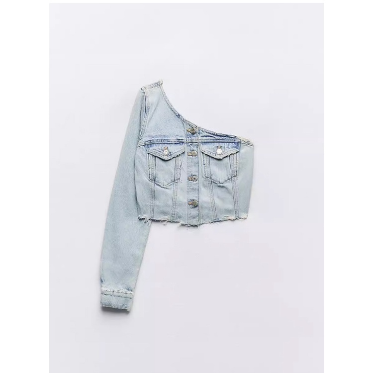 Zara Áo Khoác denim Thời Trang Mùa Thu Cá Tính Cho Nữ5252008