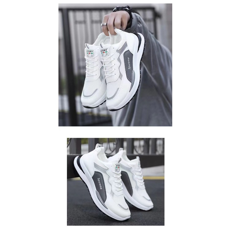 Giày thể thao và giải trí nam mới vào mùa hè năm 2023, giày lưới với giày chạy bộ học sinh, đế giày thoải mái và kích thước lớn.