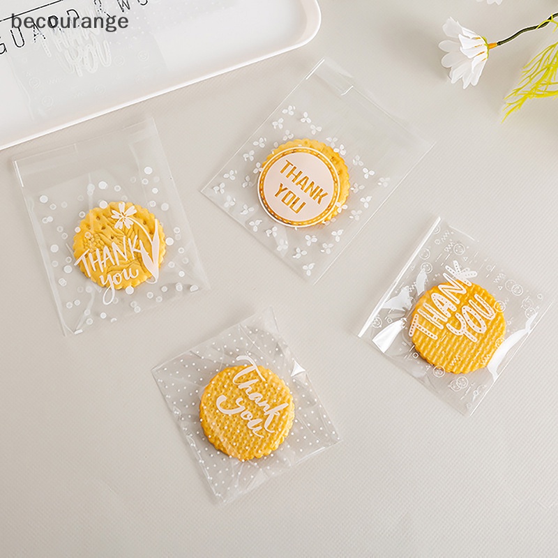 100 cái kiểu hỗn hợp nhựa trong suốt cảm ơn bạn túi đóng gói hoa tự làm kẹo cookie túi tự dính
