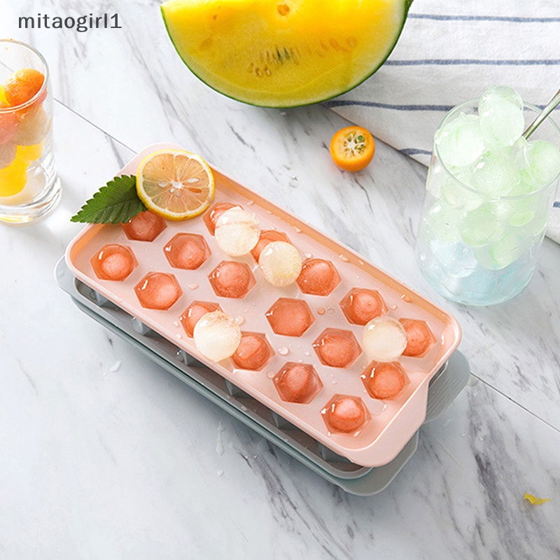 Hộp làm đá 18 giếng có nắp khay làm đá bằng nhựa khuôn làm đá tủ lạnh khuôn làm đá kẹo mút làm quà tặng dụng cụ nhà bếp boutique