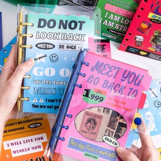 A6 pvc loose-leaf folder noteboooks 80 sheets american vintage 6 ring binder writing notebook full-color inner page diary journal planner school stationery