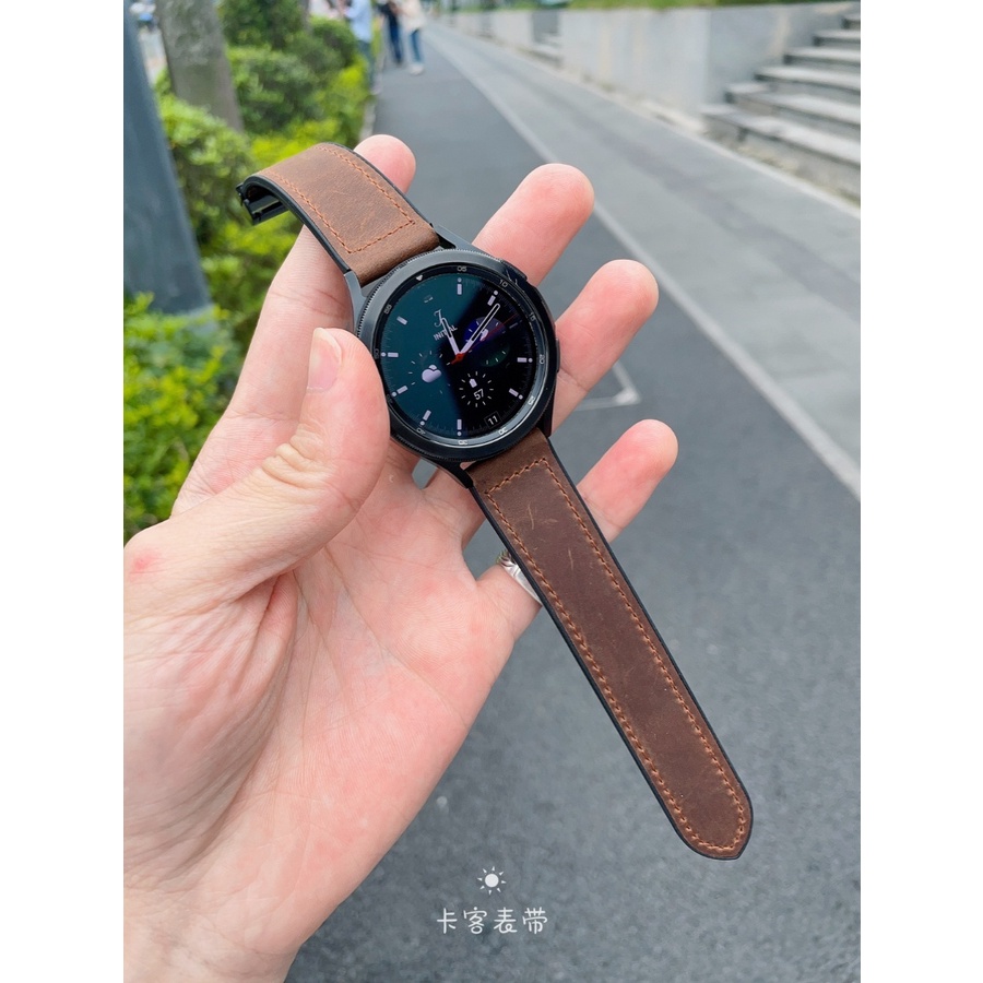 Thích hợp cho samsung galaxy watch 6 5 4 43mm 47mm 40mm 44mm dây da active 2 3 dây đeo khóa từ có thể gập lại bằng da