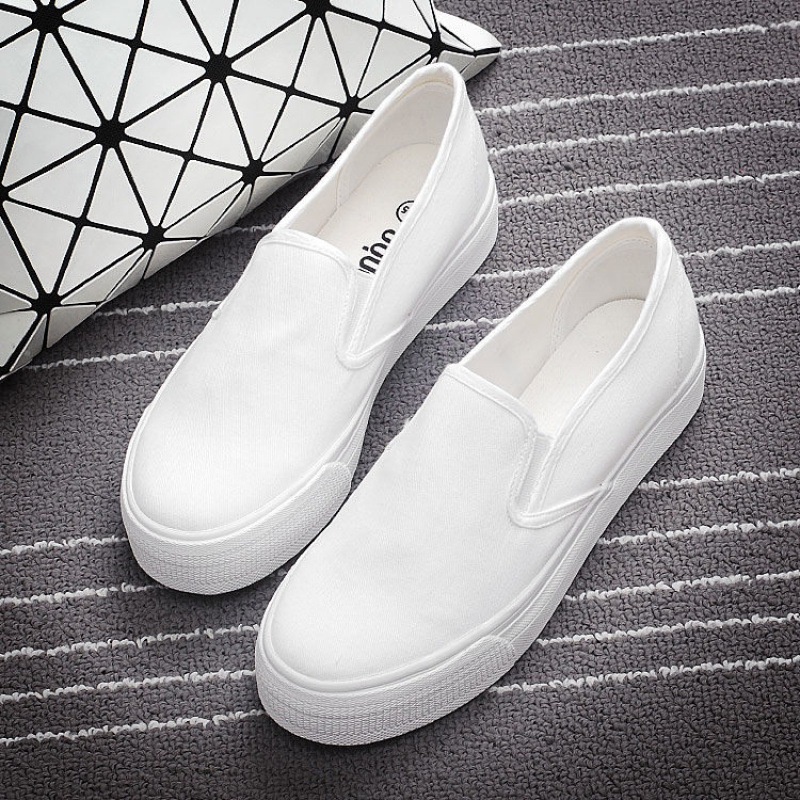 Vải giày thường vải đế dày màu trắng đen phong cách retro cho nam và nữ