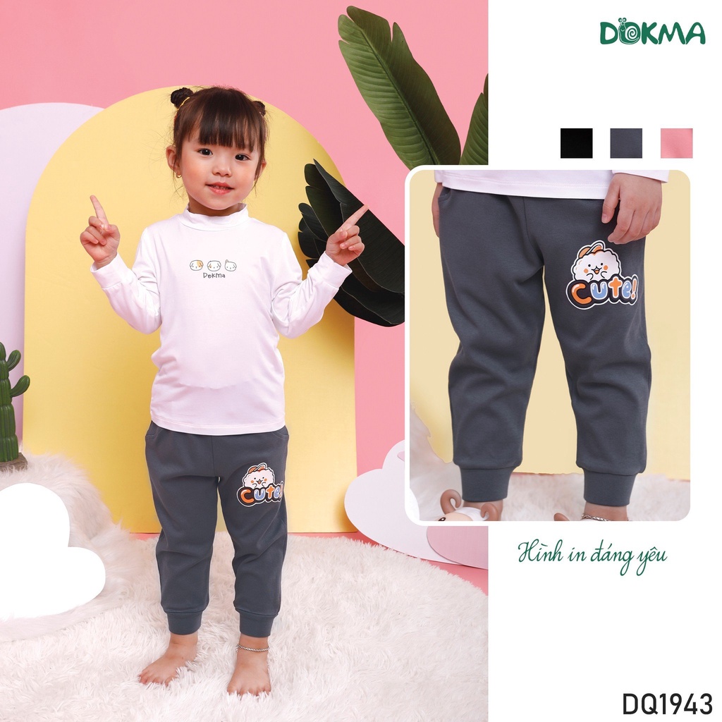 Quần Dài Bo Gấu Cotton, Da Cá Mỏng DOKMA Cho Bé DQ1943, DQ1866