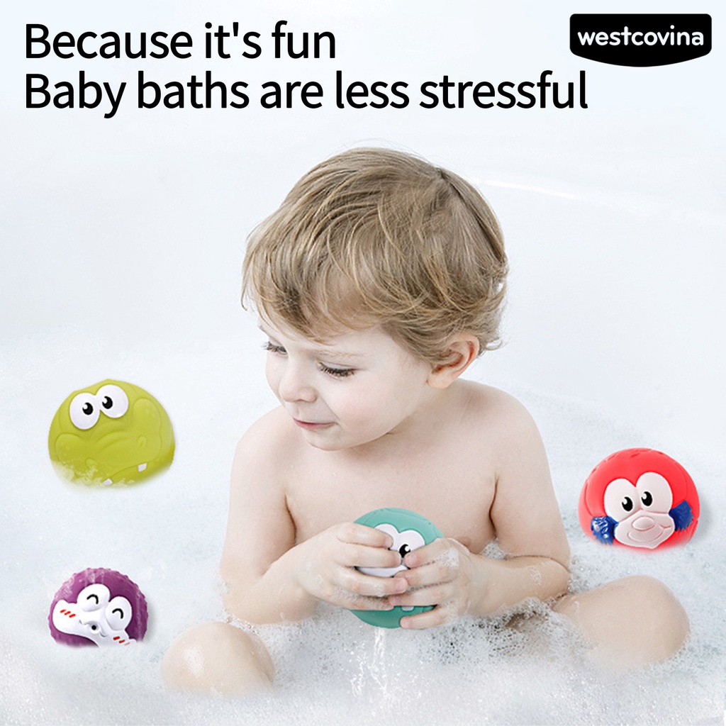 [COD]♋1 Bộ Đồ Chơi Nhà Tắm Bóng Rổ Hoạt Hình Bóp Lưới Cá Không Mùi Chống Nước Cho Bé