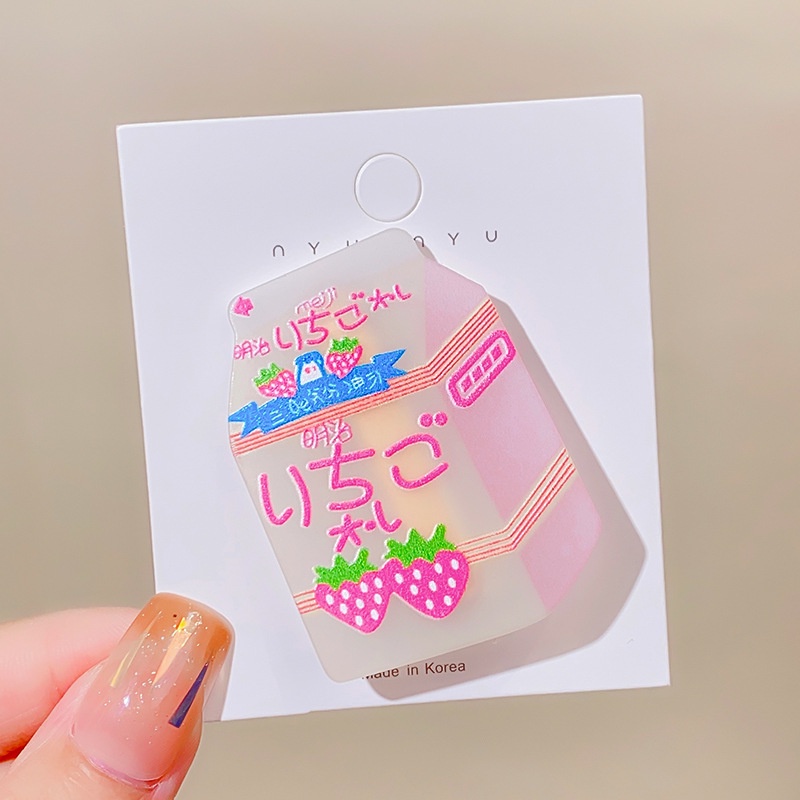 ※LISA※Kẹp Tóc Hình Chai Nước Hoạt Hình Phong Cách Hàn Quốc Dễ Thương