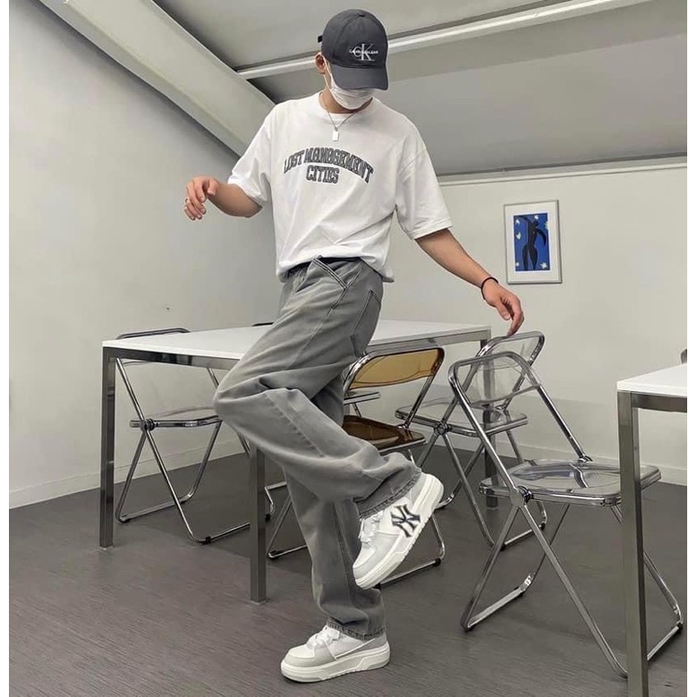 Giày thể thao MLB Chunky Liner White Black Gray, Giày Sneaker Trắng Đen Xám Full Box Bill