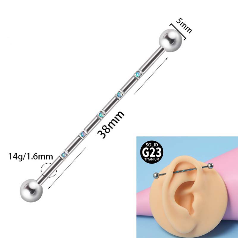 1 Khuyên Tai Dạng Thanh Tạ 14 Vòng G23 Bằng Titan Không Gây Dị Ứng Dành Cho Nam Và Nữ