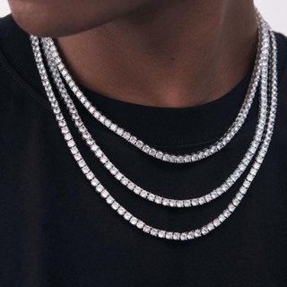 Vòng Cổ Choker Đính Đá Zircon 3 / 4 / 5 / 6MM Phong Cách Hiphop Sang Trọng Cho Nam Nữ N117