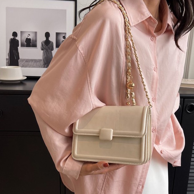 Túi Đeo Vai Hình Vuông Cỡ Nhỏ Màu macaron Màu Trơn Đơn Giản Thời Trang Cho Nữ
