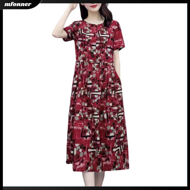 Đầm Tay Ngắn Dáng Rộng Họa Tiết Chấm Bi Kiểu Cổ Điển Thời Trang Mùa Hè Cho Bạn Gái