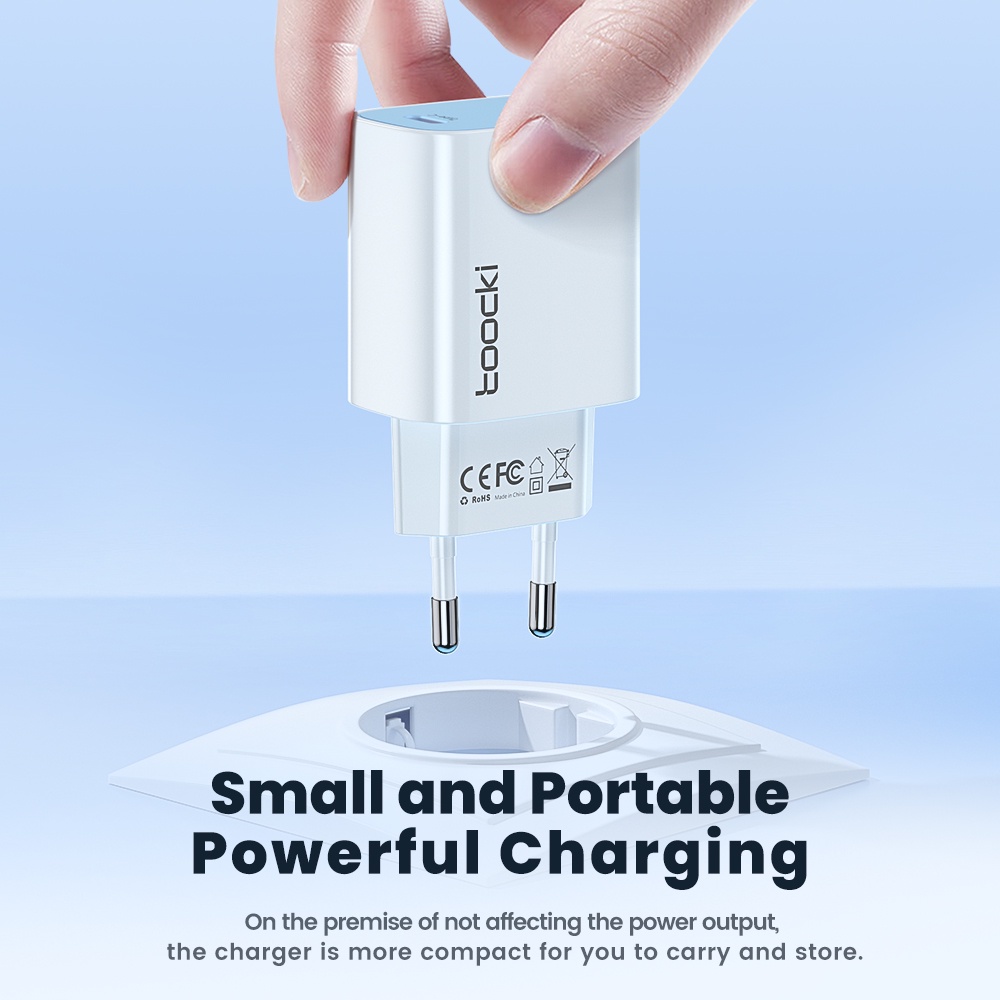 Củ Sạc Toocki 20W PD Type C Sạc Nhanh Cho Điện Thoại Xiaomi Samsung