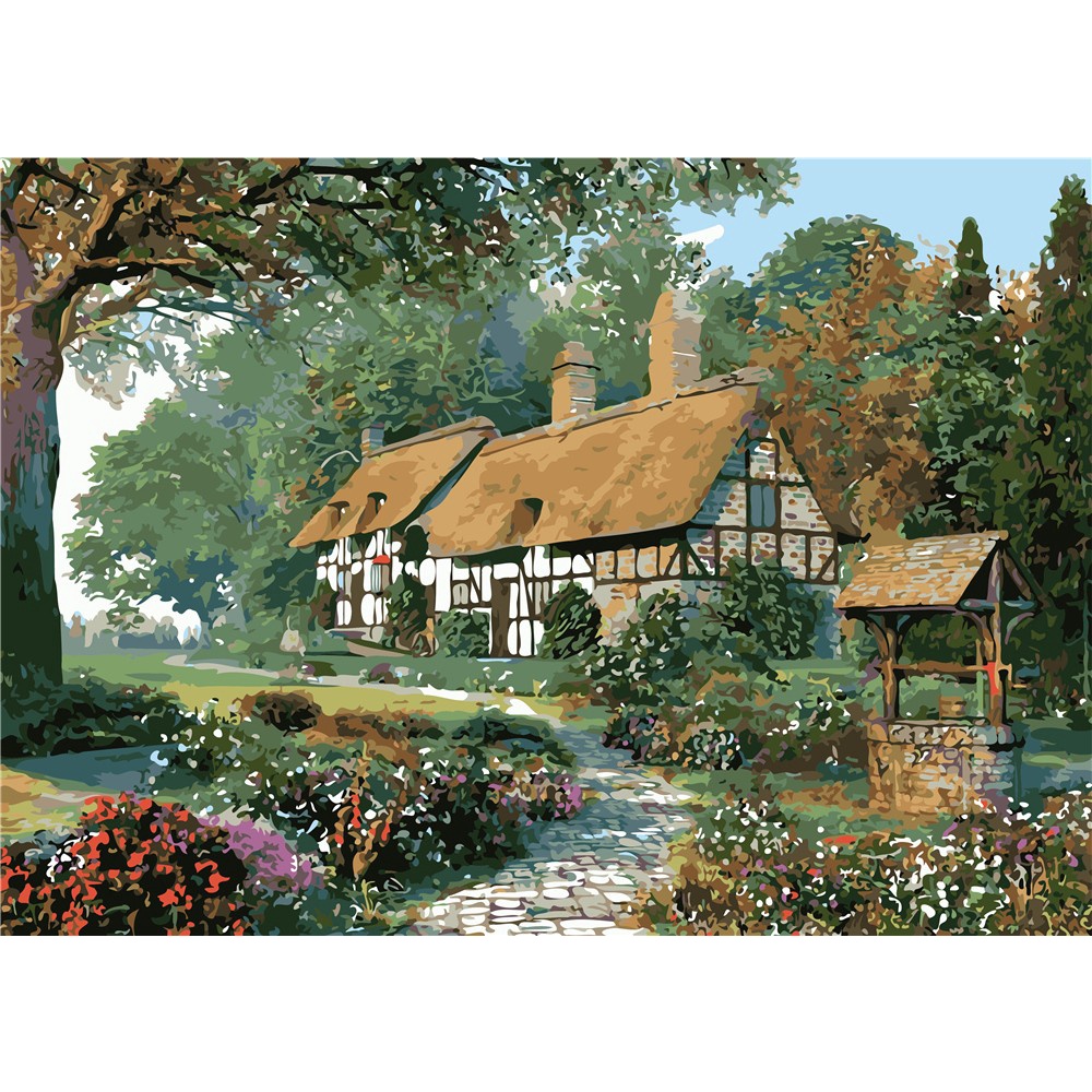 Bộ Tranh Sơn Dầu Trang Trí Nội Thất 40x50cm Kèm Khung 23093