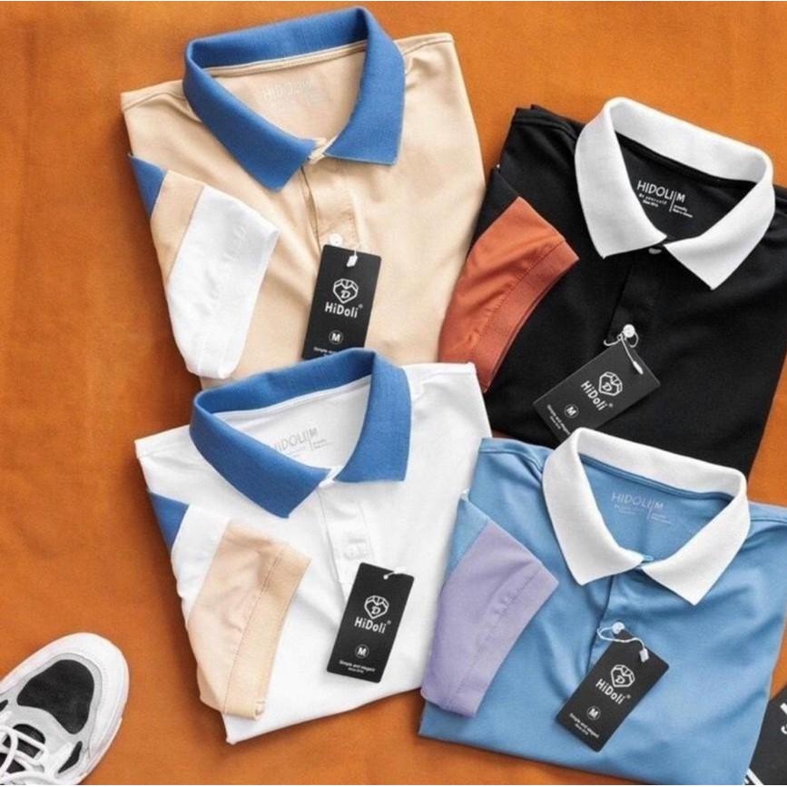 Áo polo nam sọc tay mới  4 màu và 4 size M L XL 2XL