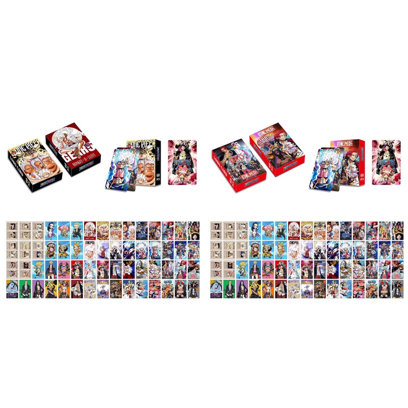 Set 60 Tấm Thẻ Ảnh LOMO Hai Mặt In Hình Anime One Piece