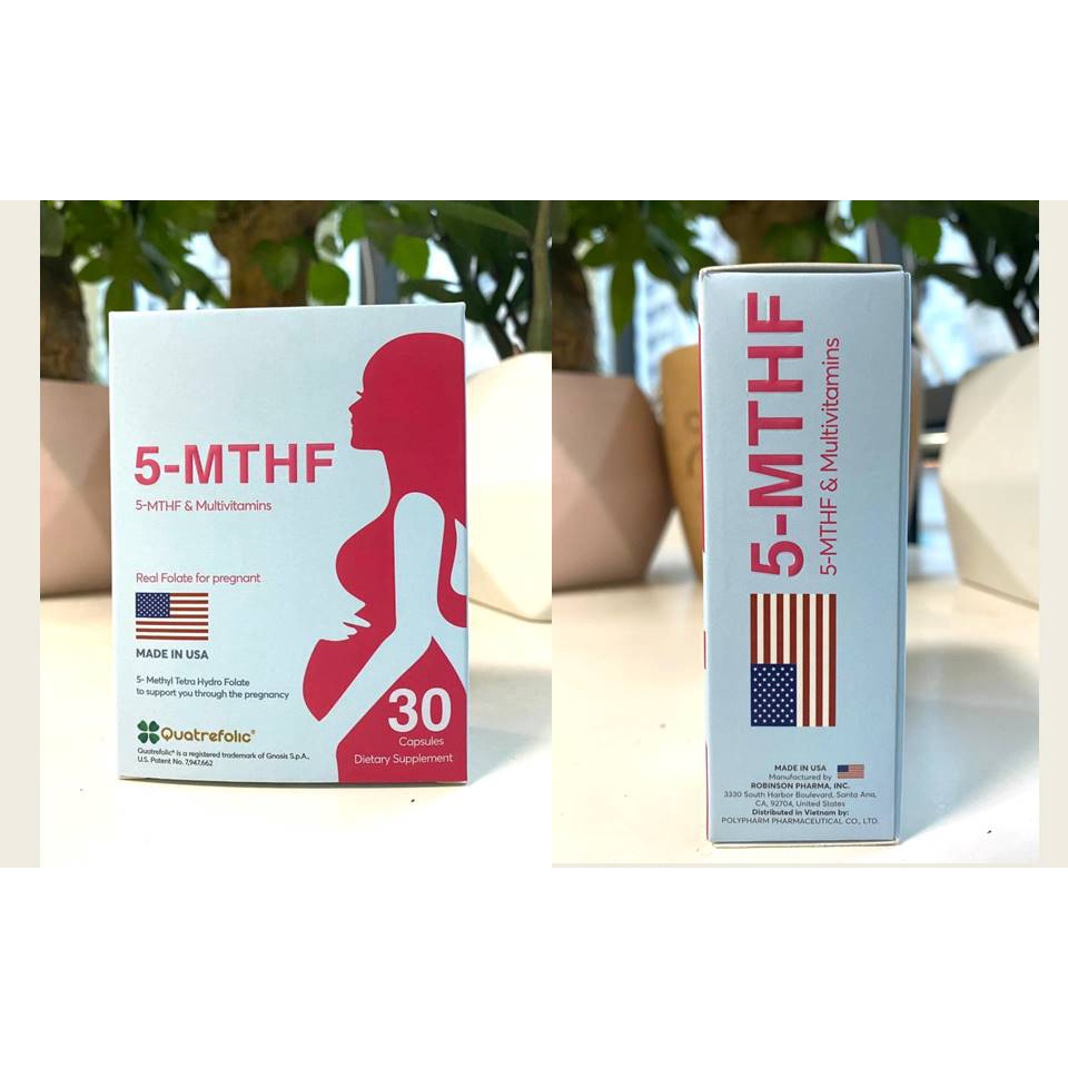 5 - MTHF 30 viên, bổ sung acid folic 5mthf, ngừa dị tật thai nhi, tăng thụ thai, giảm nguy cơ sảy thai, hỗ trợ sinh sản