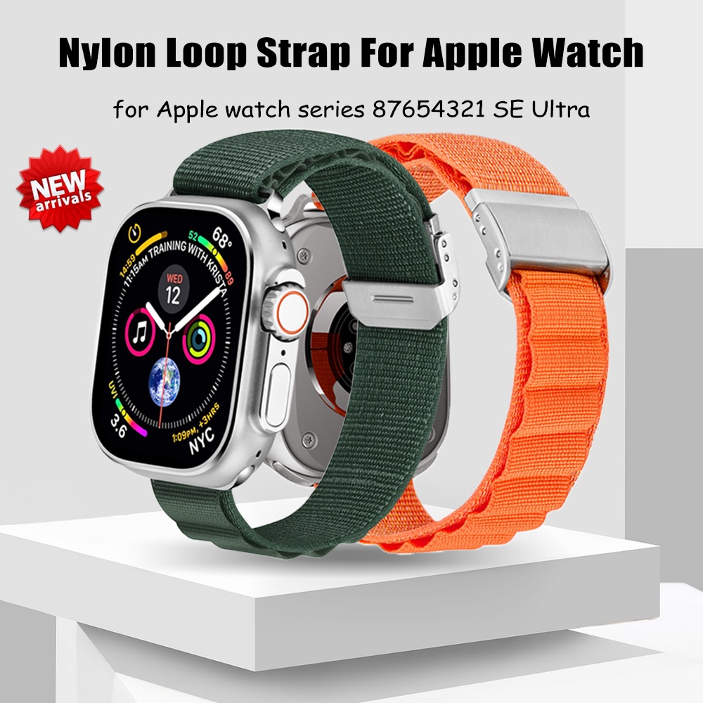 Dây Đeo Đồng Hồ Thể Thao Bằng Nylon Cho Apple Watch 8 7 45mm Ultra 49mm iwatch 8 7 6 5 44mm 41mm 40mm