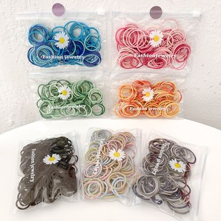 Set 100 Dây Thun Cột Tóc Nhiều Màu