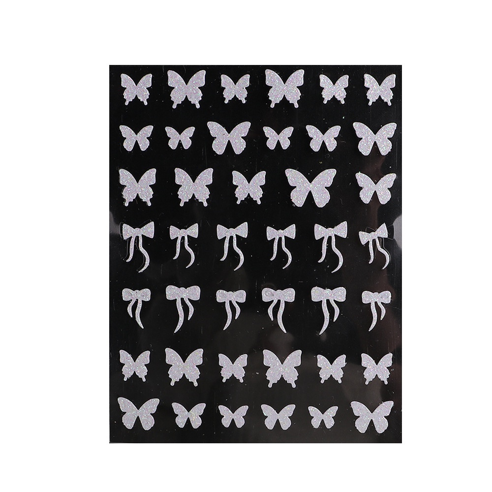 Miếng dán móng tay Sticker Dán Móng Tay Hình Bướm Kim Cương 3D Màu Vàng Hồng Mới