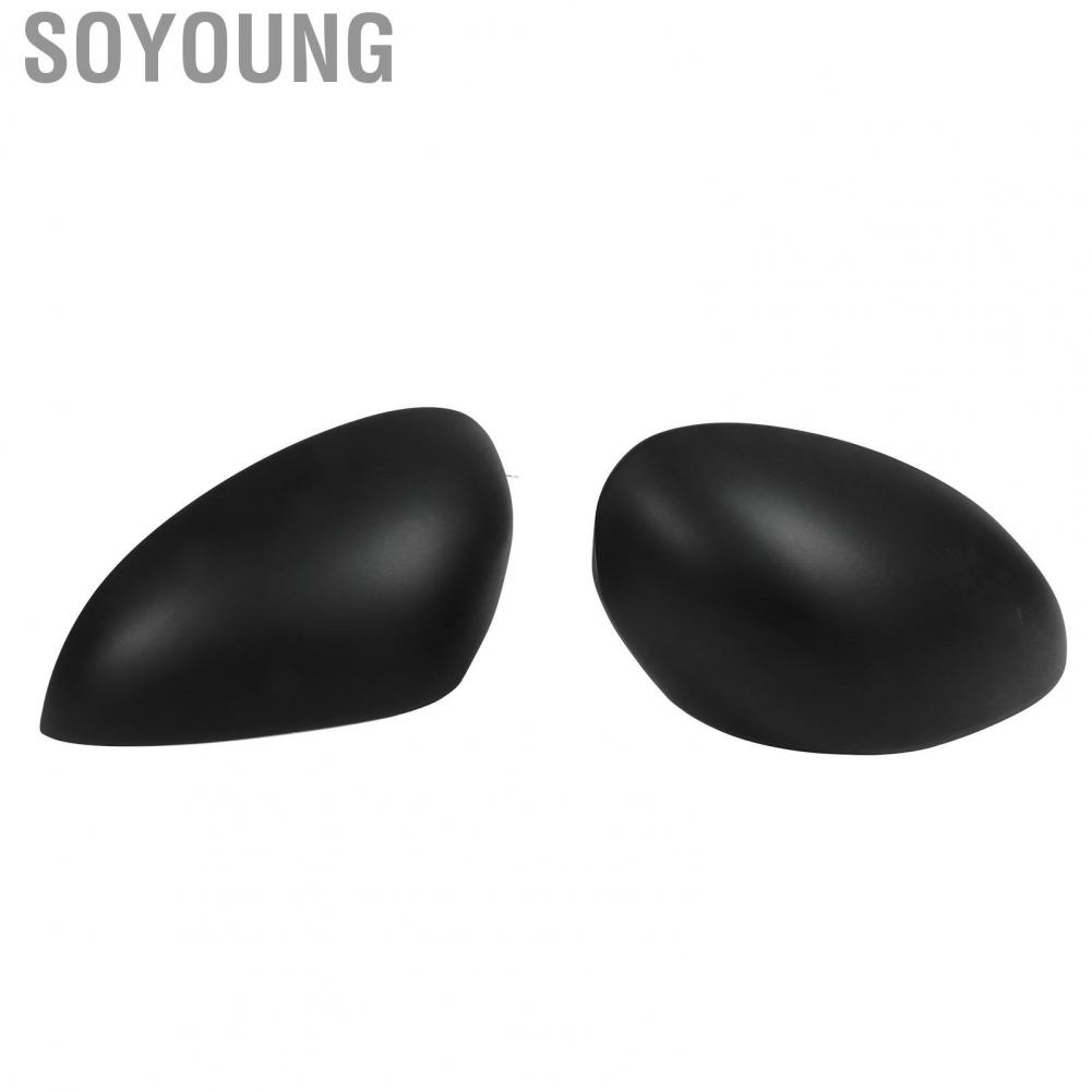 Soyoung Exterior Mirror Cover Protector  Rearview Decoration Impact Proof Crack Durable Easy Installation Matte Black for Car