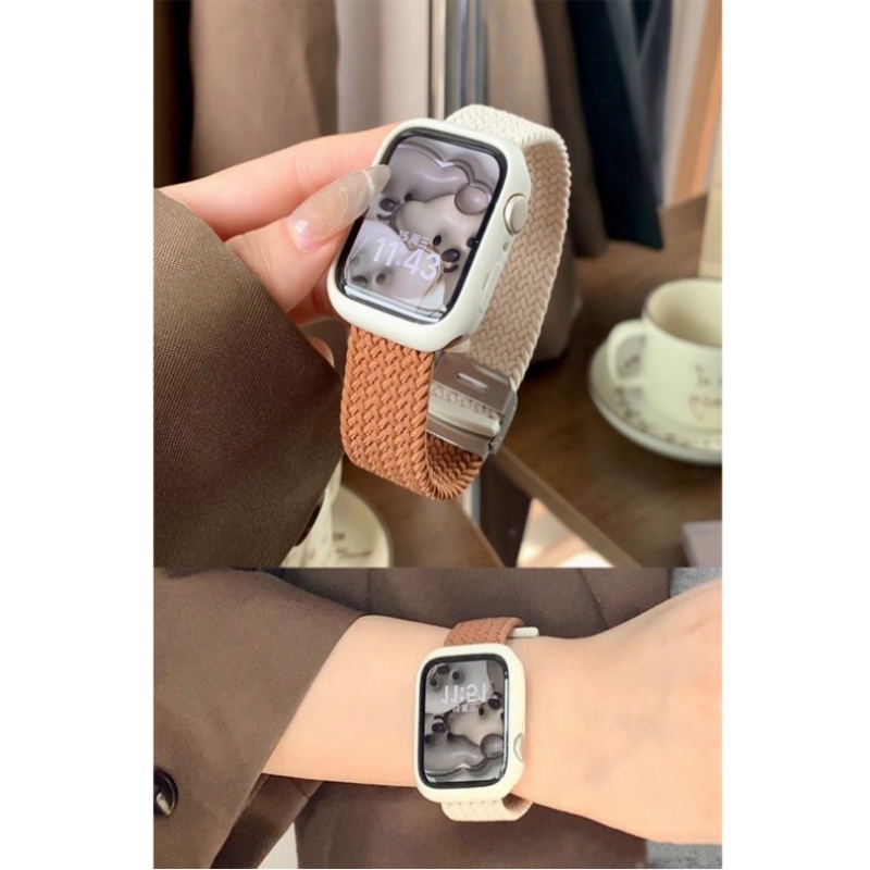 Dây Đeo Đồng Hồ Bằng Nylon Co Giãn Hai Màu Kích Thước 49mm 45mm 44mm 42mm 41mm 40mm 38mm Cho iWatch Serie Ultra 8 7 SE 6 5 4 3 2 1