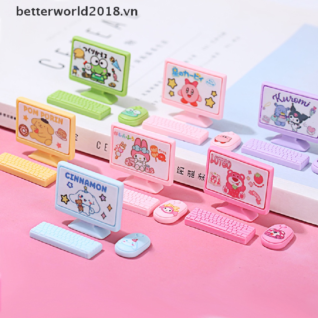 Bộ Bàn Phím + Chuột + Màn Hình Mini Trang Trí Nhà Búp Bê