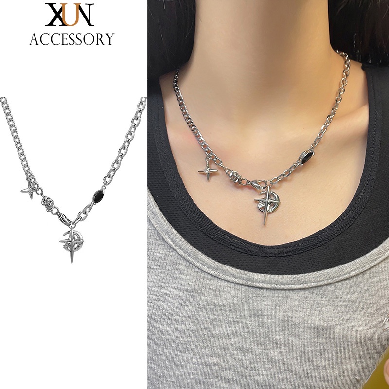 Vòng cổ Mặt Hình Ngôi Sao Mặt Trăng Thời Trang Phong Cách Hàn Quốc