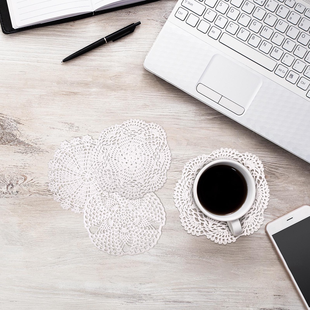 Set 8 Tấm Lót Bàn Ăn Đan Móc Bằng Tay Tiện Dụng Cho Nhà Hàng / Nhà Hàng