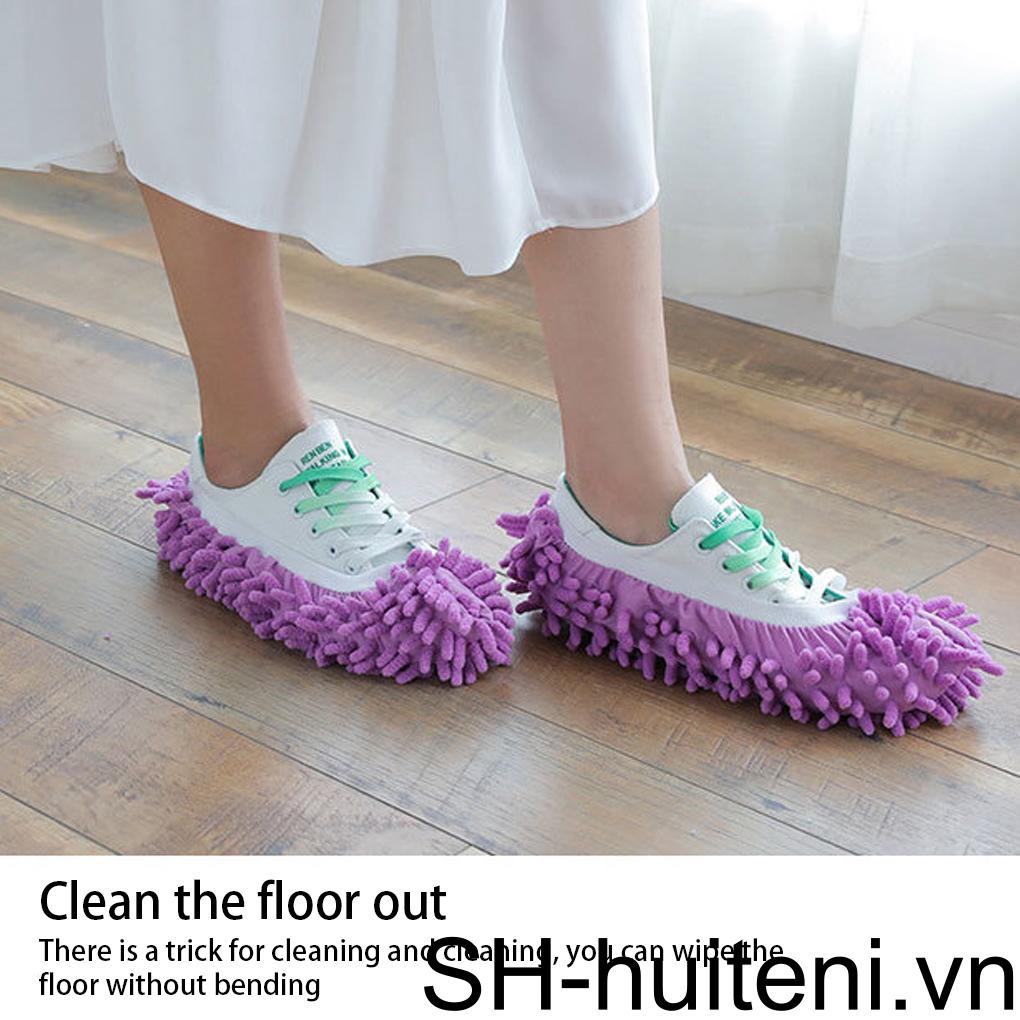 Bộ 10 Vỏ Bọc Giày Lau Sàn Nhà Bằng Vải Chenille Đa Năng Có Thể Tháo Rời Giặt Sạch