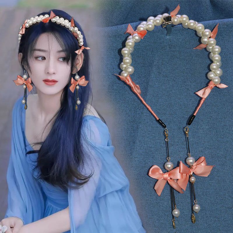 Băng Đô Cài Tóc Đính Nơ Và Ngọc Trai Thời Trang Y5ie T1096