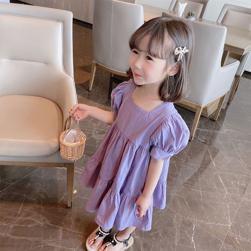 [Phong Cách Mới] ~ 2023 Đầm Tay Phồng Phong Cách Mới Cho Bé Gái