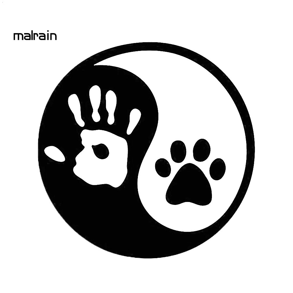 Đề Can Dán Trang Trí Cửa Sổ Xe Hơi Hình Dấu Chân Chó / Bàn Tay Người Phản Quang
