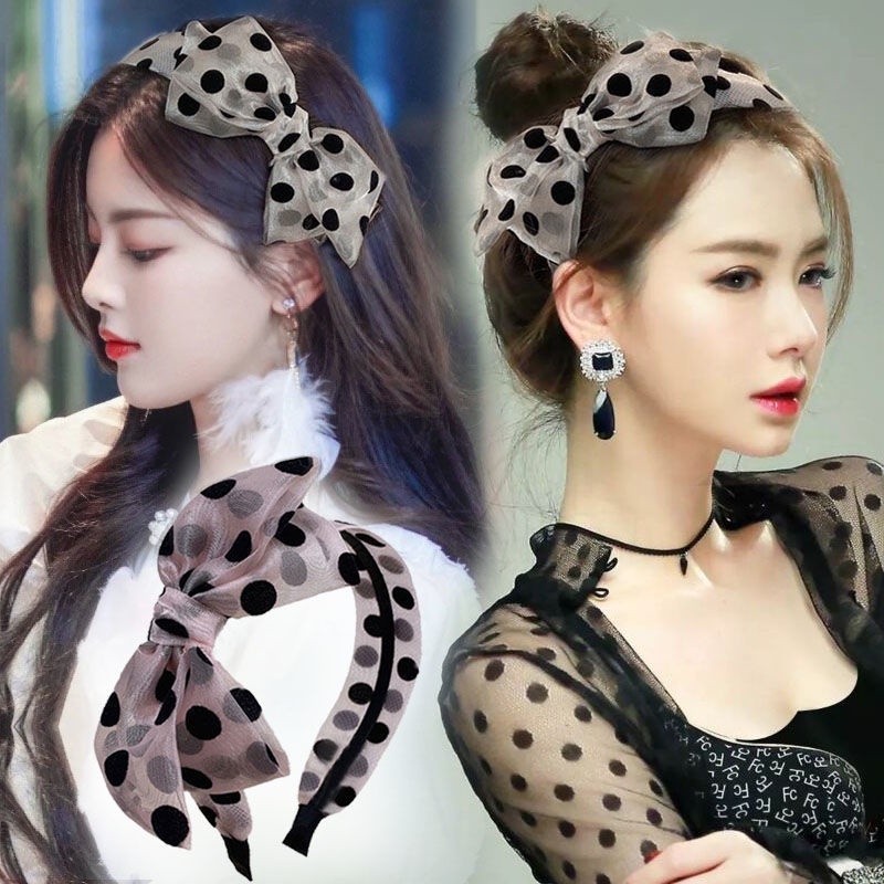 Băng Đô Nơ Họa Tiết Chấm Bi Phong Cách Hàn Quốc Ngọt Ngào T1066