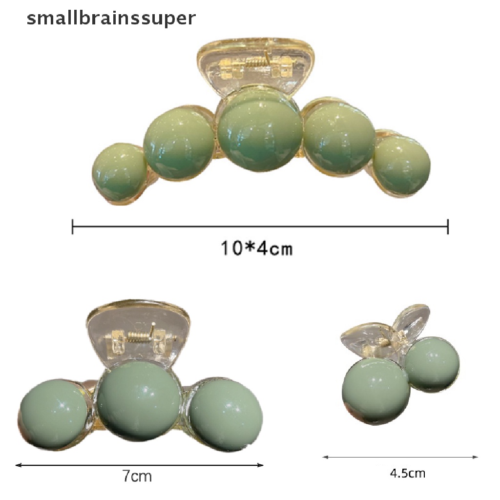 Smallbrainssuper Kẹp Tóc Càng Cua Đính Ngọc Trai Giả Màu Xanh Lá Tạo Kiểu Tóc Trang Điểm Cho Nữ SBS