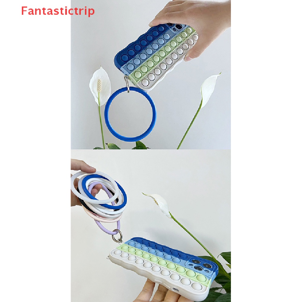 [Fantastictrip] Vòng Đeo Tay Điện Thoại Bằng Silicon Màu Trơn Chống Rơi Chống Thất Lạc Mới