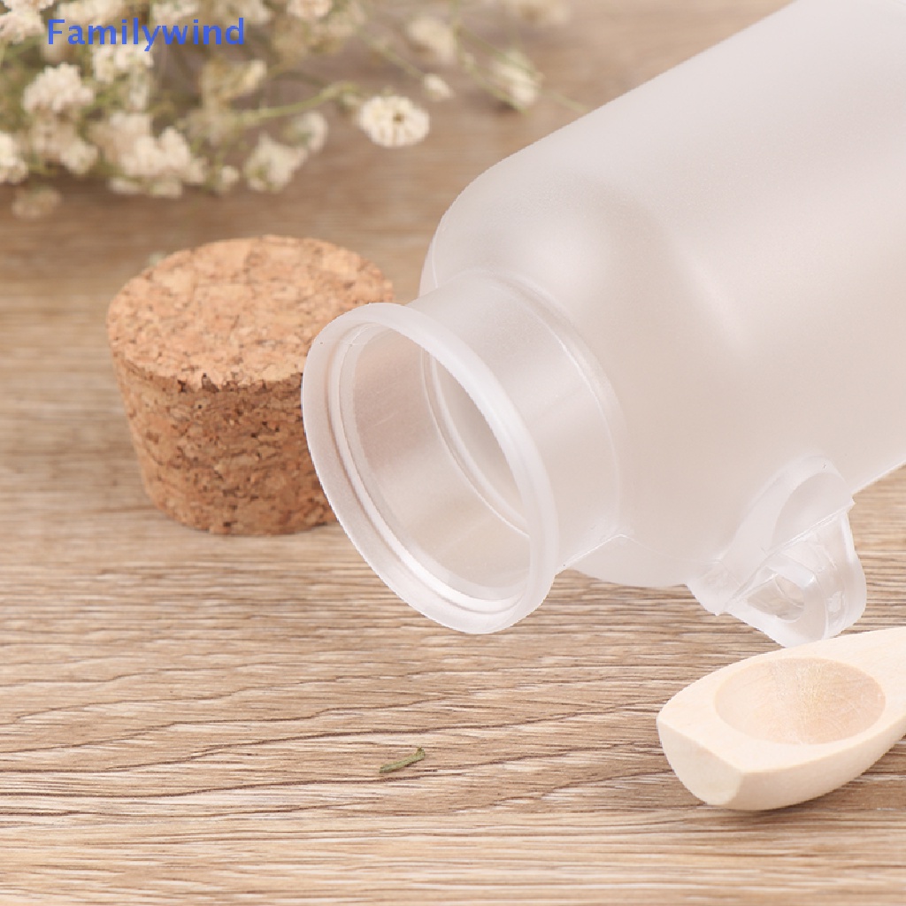 Lọ Nhựa Rỗng Đựng Muối Tắm / Kem / Mỹ Phẩm Có Nút Bần Và Muỗng