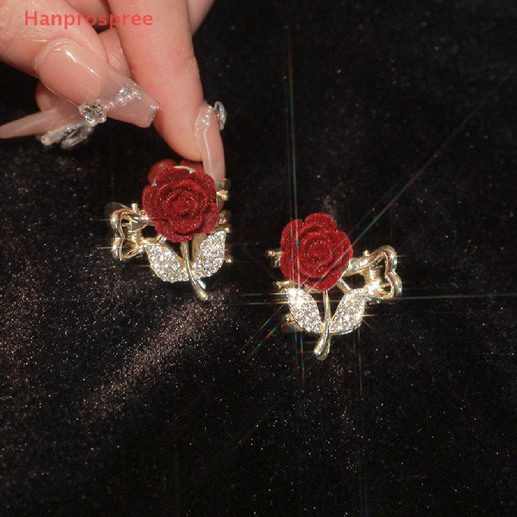 Kẹp Tóc Hình Hoa Hồng Đính Đá Phong Cách Retro Thời Trang Cho Nữ