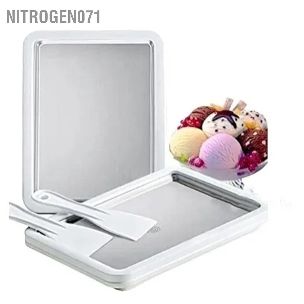 Nitrogen071 Đĩa Làm Kem Chiên Bằng Nhôm PP Máy Cuộn Có Dụng Cụ Cạp Cho Trẻ Em Gia Đình