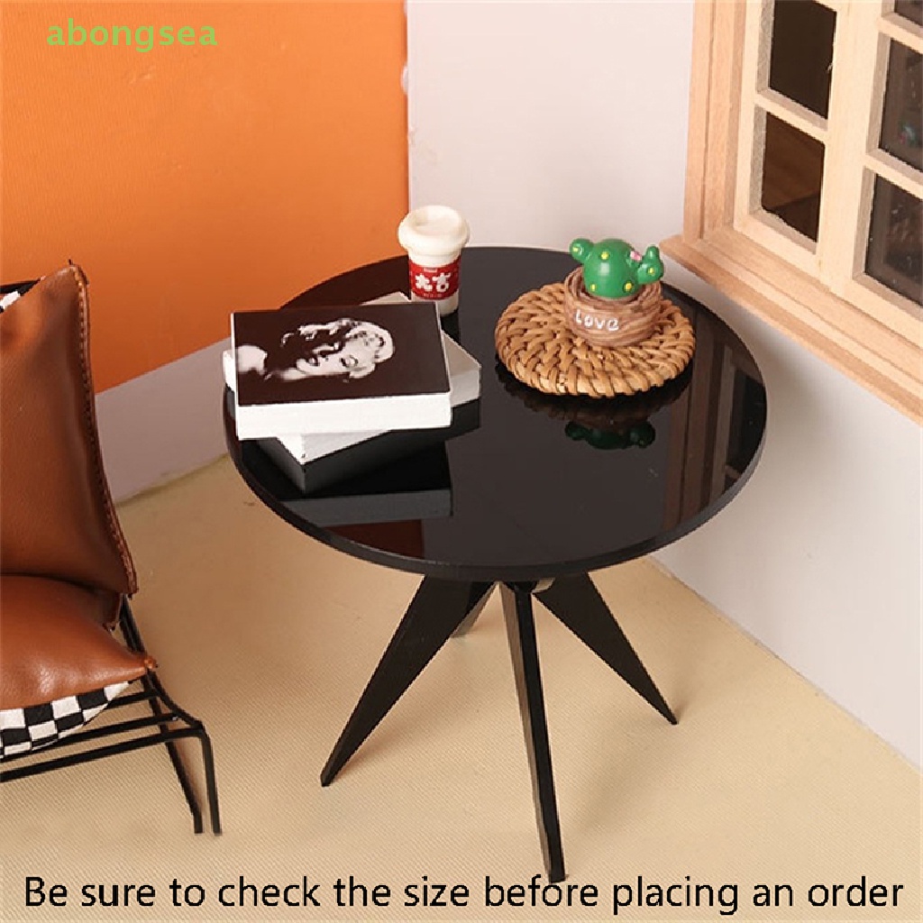 Bàn Trà / Cà Phê Hình Tròn Trang Trí Nhà Búp Bê Tỉ Lệ 1: 12