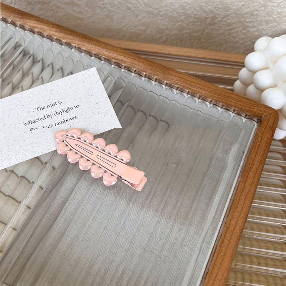 DANES Kẹp Tóc Hình Trái Tim Màu Sắc Ngọt Ngào Không Để Lại Dấu Vết Cho Nữ