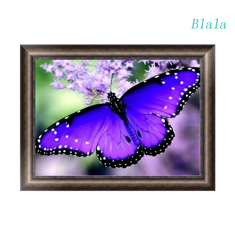 Tranh Thêu Chữ Thập Đính Đá Kim Cương 5D DIY Hình Vẽ Bướm