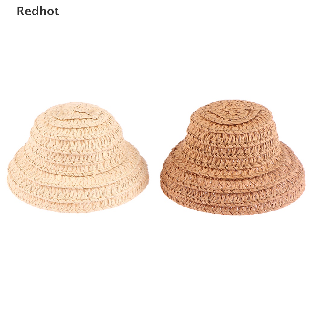 &lt; Redhot &gt; Nón Rơm Thủ Công Mini Trang Trí Nhà Búp Bê