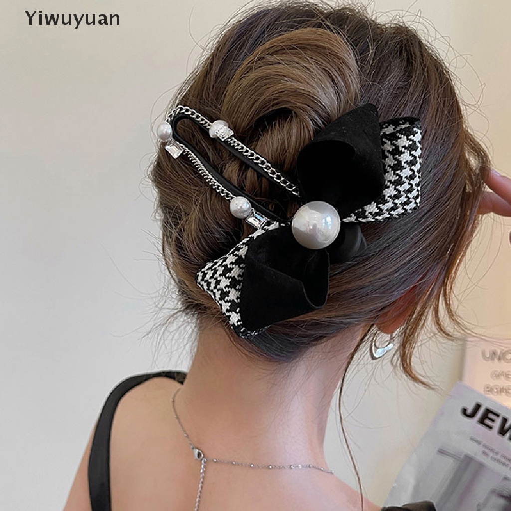&lt; Yiwuyuan &gt; Kẹp Tóc Hình Nơ Đen Thanh Lịch Dành Cho Nữ Giảm Giá