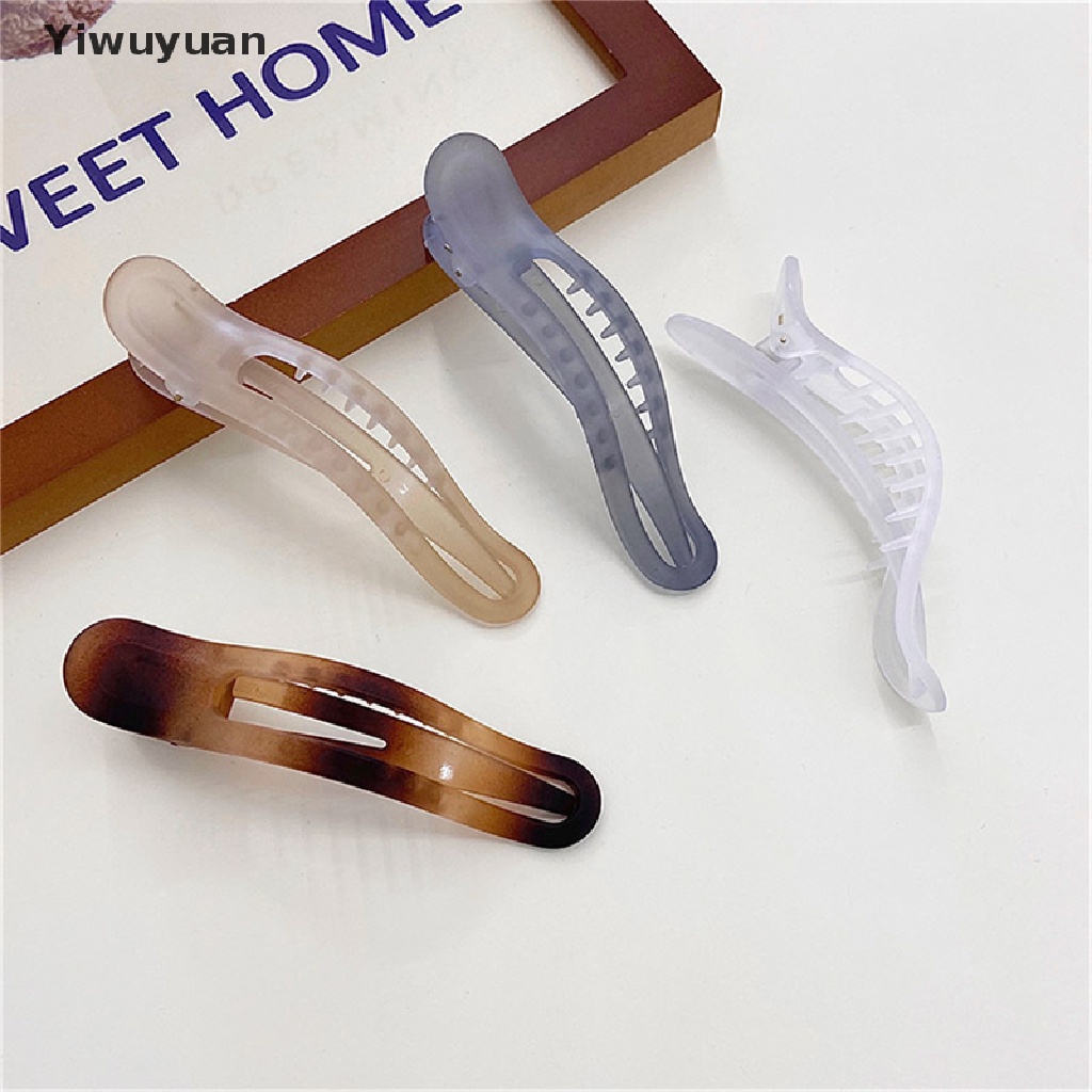 < Yiwuyuan > Kẹp Cá Mập Bằng Acrylic Nhám Chéo Bản Lớn Hàn Quốc