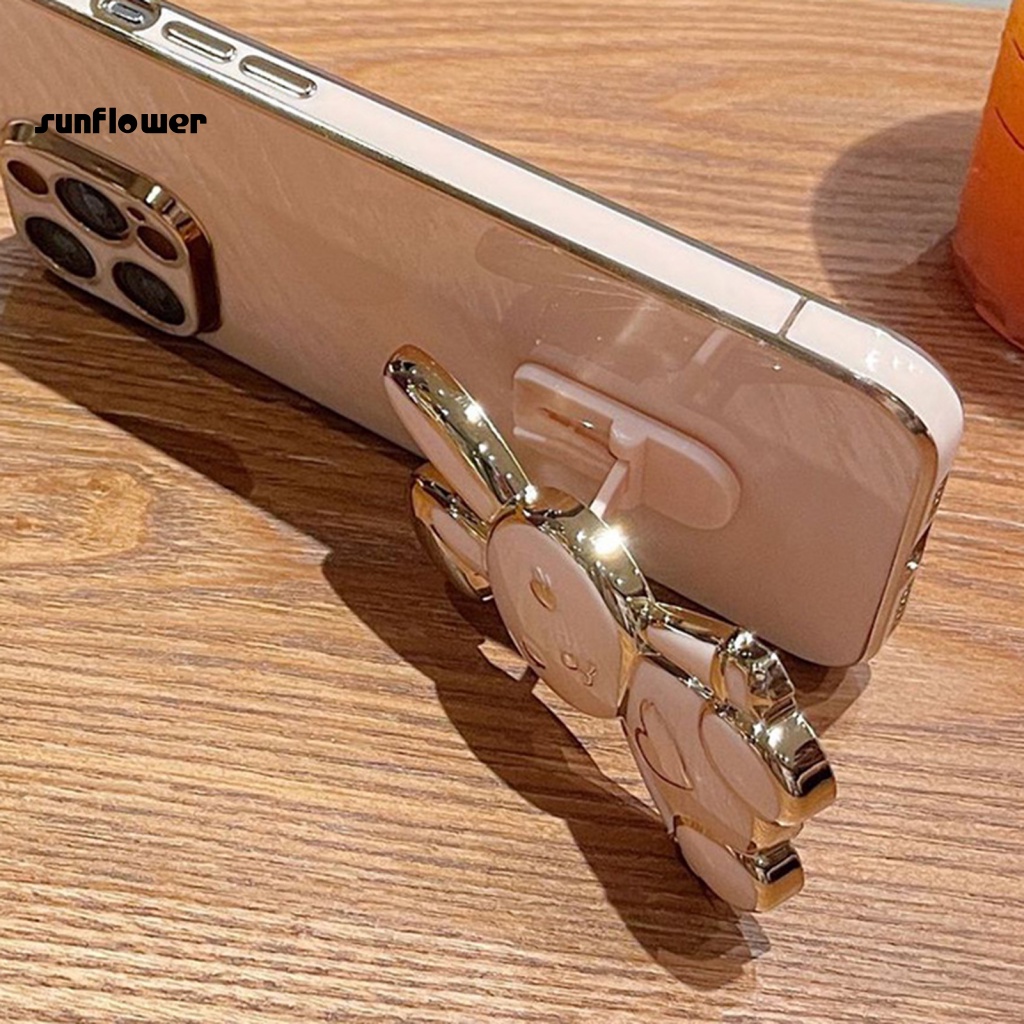 Ốp Điện Thoại Hấp Thụ Sốc Chống Mòn Bảo Vệ Toàn Diện In Họa Tiết Thỏ Có Giá Đỡ Cho Iphone 14 Pro / 14 Pro Max