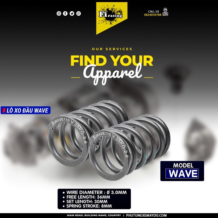 Lò Xo Đầu Thép Hợp Kim Bên Dream Wave Wave S110 Blade 110 Alpha 110 2.8 Ta Racing