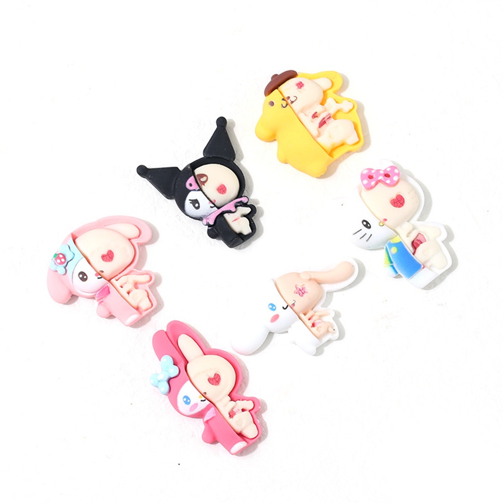 Sanrio Loạt Miếng Dán Vỏ Điện Thoại Miếng Dán Hoạt Hình 3d Chai Nước Miếng Dán Tóc Thủ Công Tự Làm Phụ Kiện Nhựa Resin Dán Vỏ Điện Thoại Keo Kem