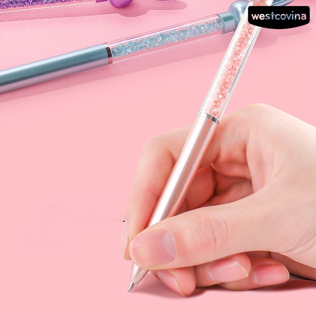 [COD]♪Set 8 Bút Viết Lõi Pha Lê Nhân Tạo Ngòi Xoay Không Đổi Màu Chính Xác